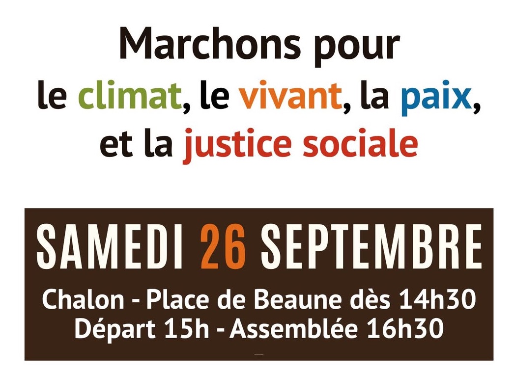 Lire la suite à propos de l’article 26 Septembre 2026 – 14h30 – Marche pour le climat
